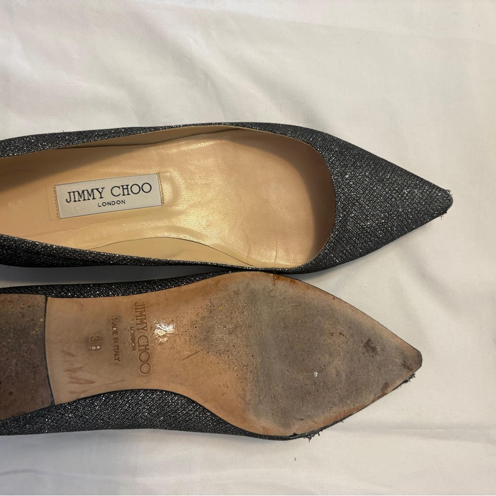 Jimmy Choo Black Sparkle Flats - Picture 4 of 4